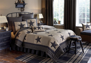 Sturbridge Patch King Sham Star - Black Set of 2 Park Designs - The Fox Decor